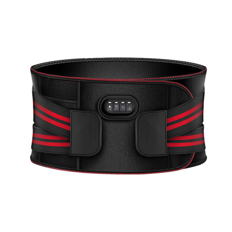 Black and orange graphene heated waist massage belt K-AMZCYD-A0V2 with integrated controller