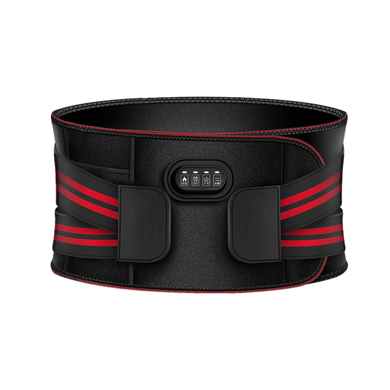 Black and orange graphene heated waist massage belt K-AMZCYD-A0V2 with integrated controller