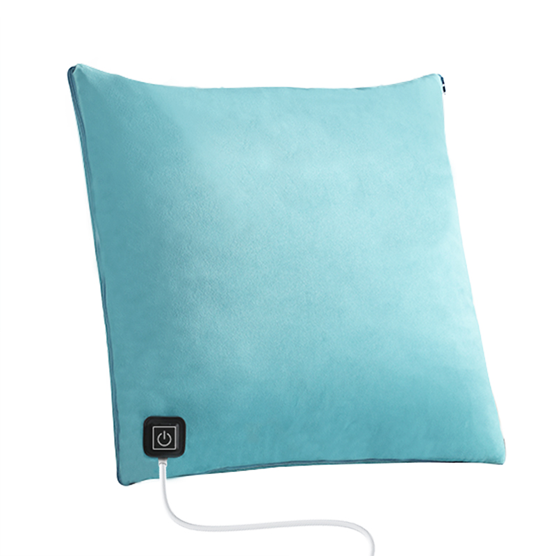 Graphene heated pillow blanket with convertible cushion and blanket design