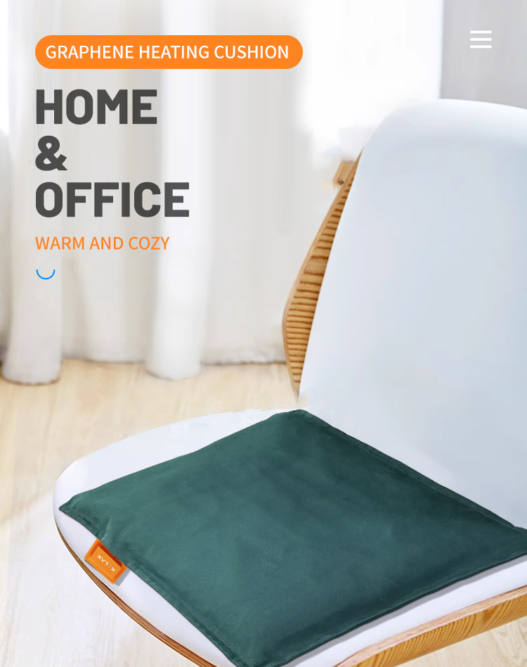 Green seat cushion arranged on a home office chair
