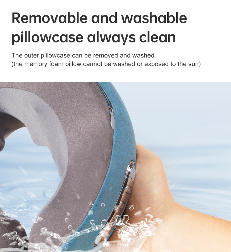Graphene Heated Massage Neck Pillow: removable cover cleaning illustration.