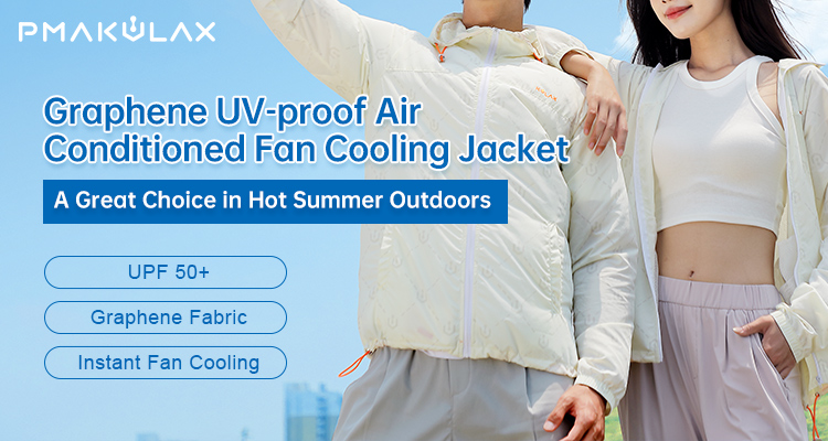 Graphene Cooling Jacket: couple wearing scene and product overview.
