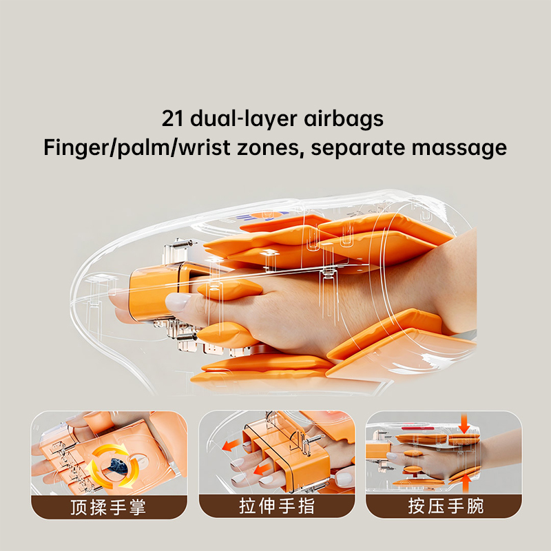 Graphene Heating Hand Massager Pro – finger, palm and wrist airbag massage zones
