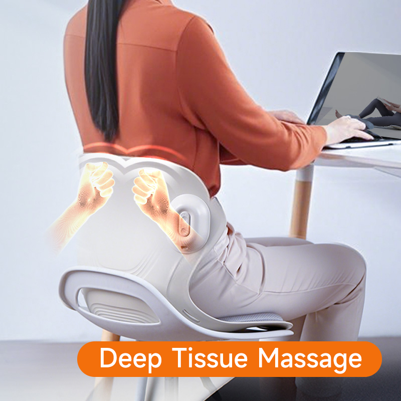 Posture Correction Massage Seat: chair support used at a laptop desk.