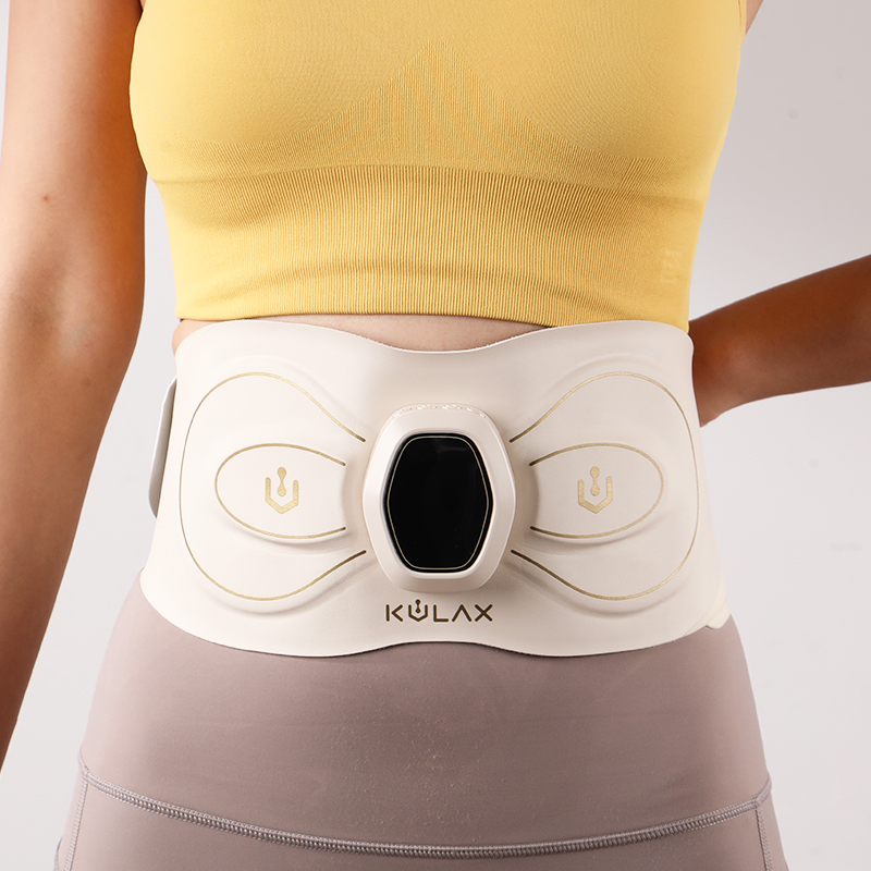 EMS Abdominal & Waist Trainer: front wearing view over leggings.