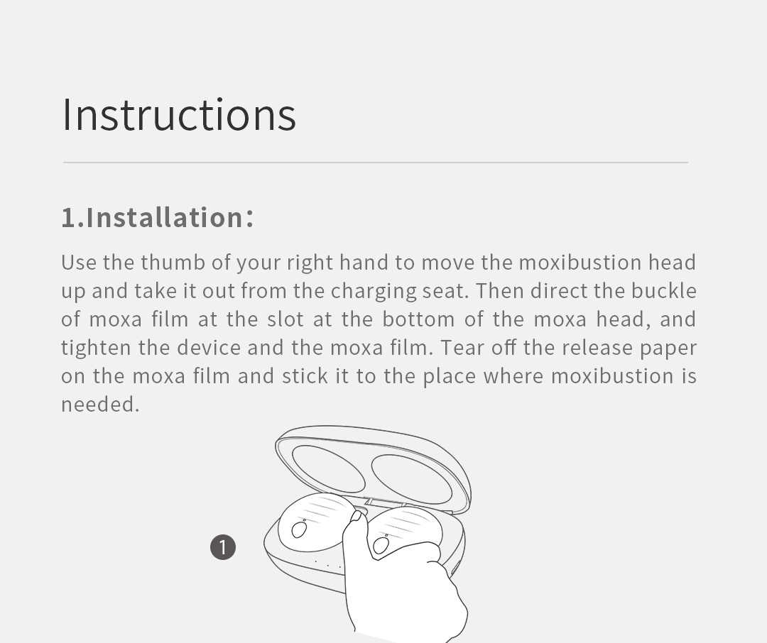 A30 Graphene Smart Moxibustion Device: device installation instruction diagram.