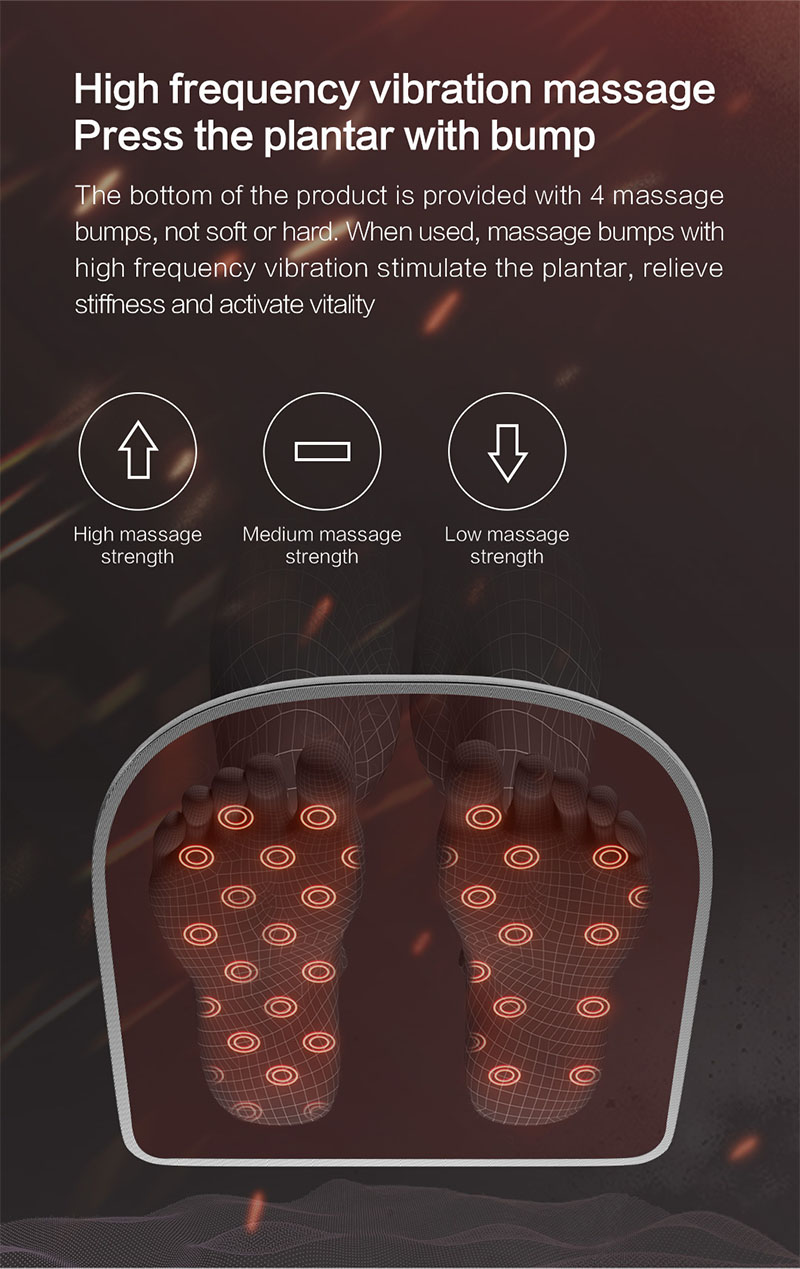 B30 Graphene Heated Massage Foot Warmer: internal foot contact point diagram.