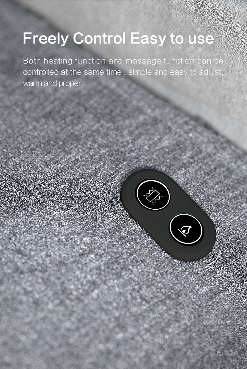 B30 Graphene Heated Massage Foot Warmer: control button operation close-up.