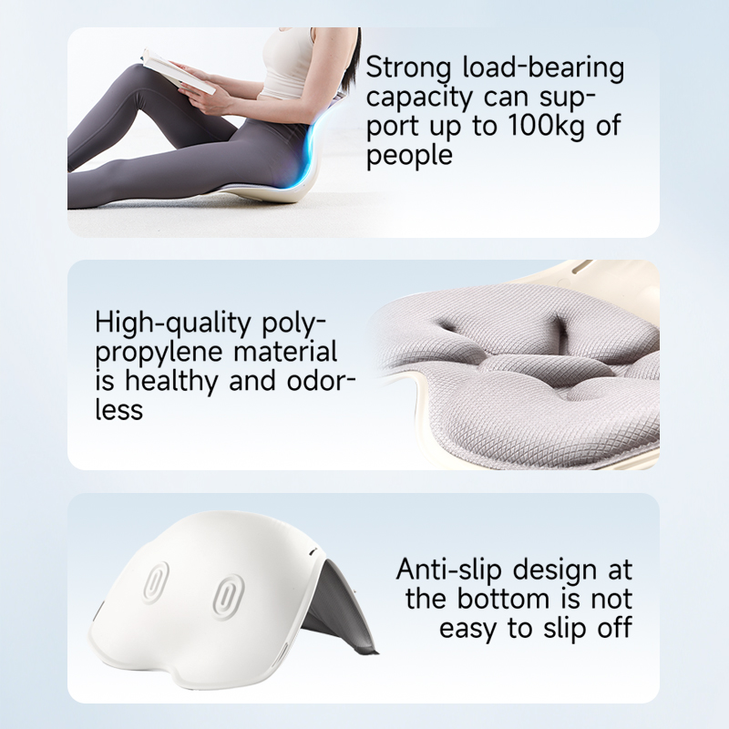 Posture Correction Massage Seat: seat padding, outer shell and base details.