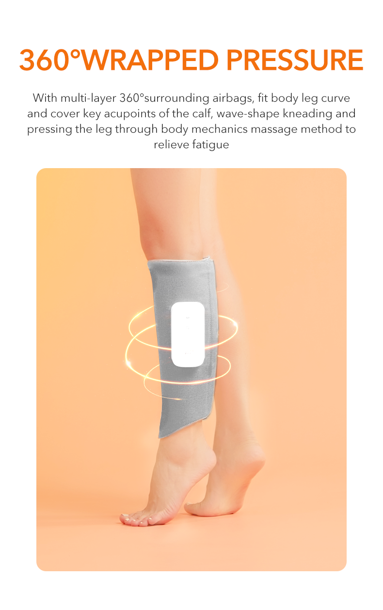 Graphene Leg Massager: wraparound calf contact illustration.
