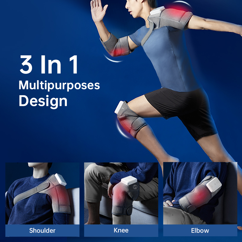 Graphene Multifunctional Knee Brace: knee, shoulder and elbow positioning examples.
