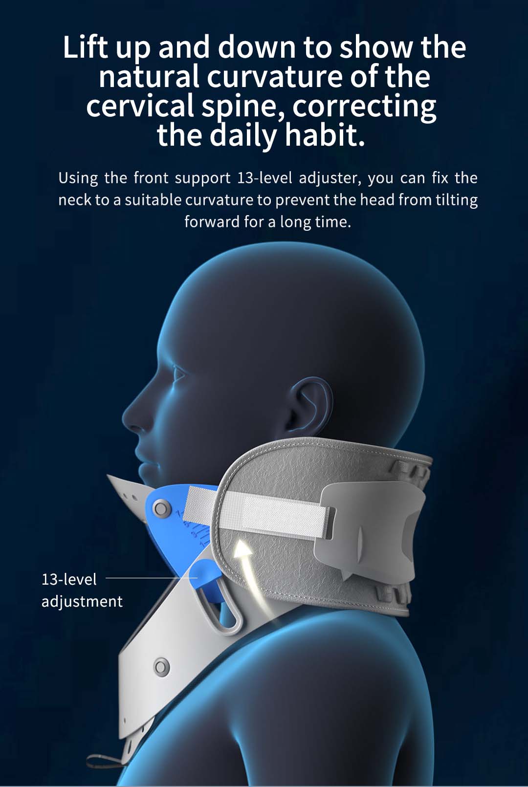 Neck brace height adjustment illustration