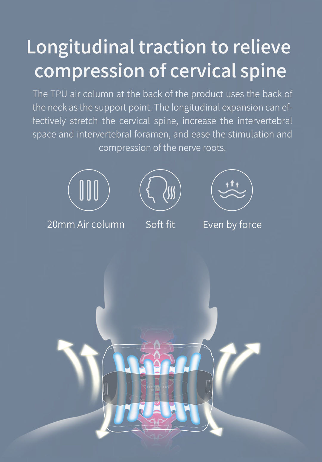 Cervical neck brace traction support diagram