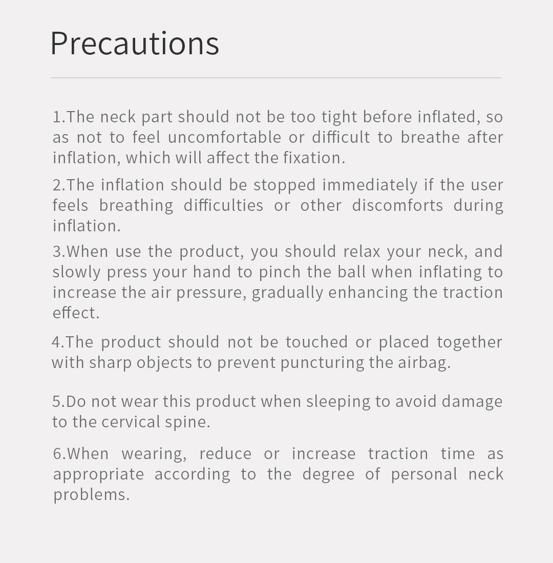 Graphene heated cervical neck brace precautions