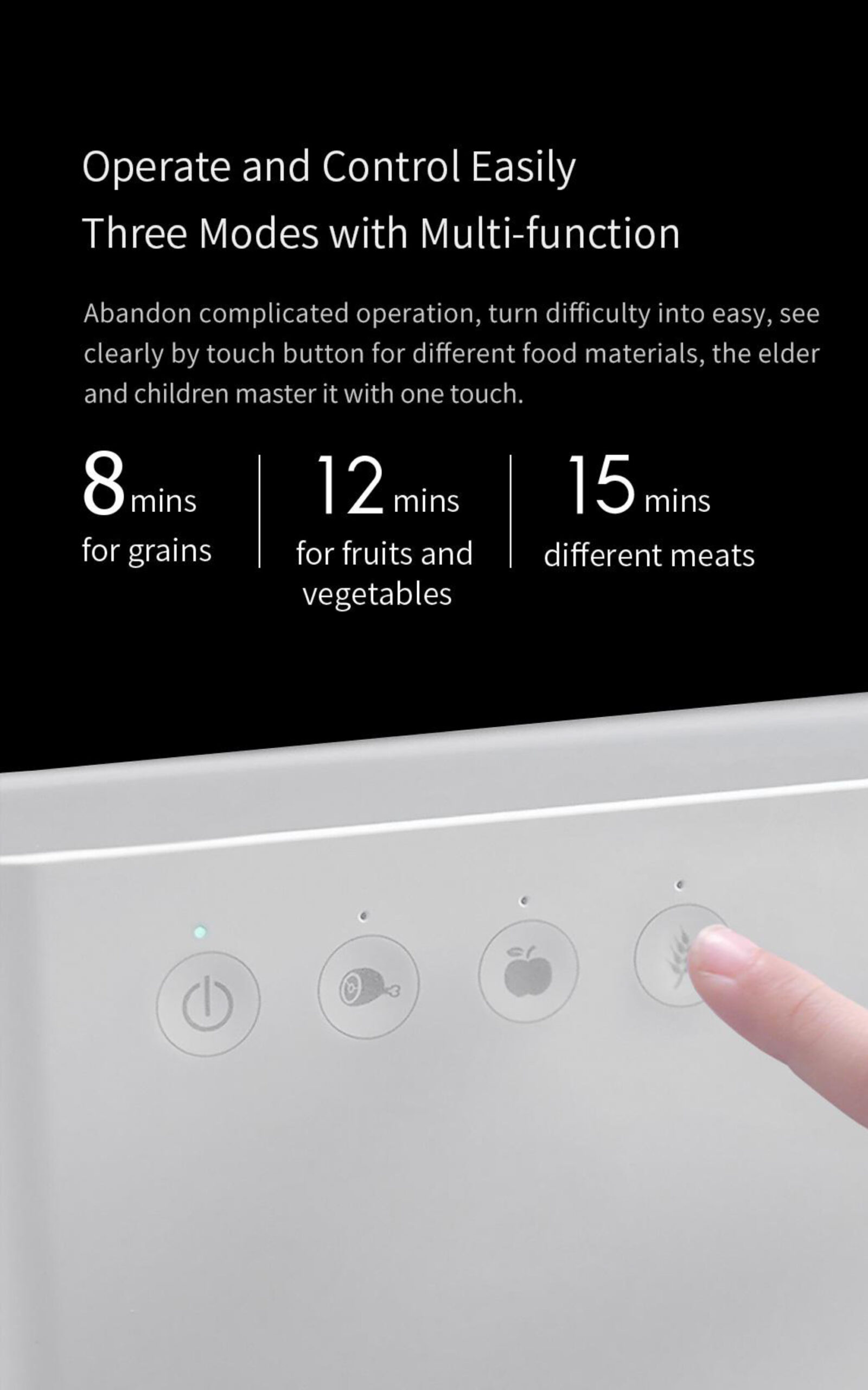 Food purification device control modes