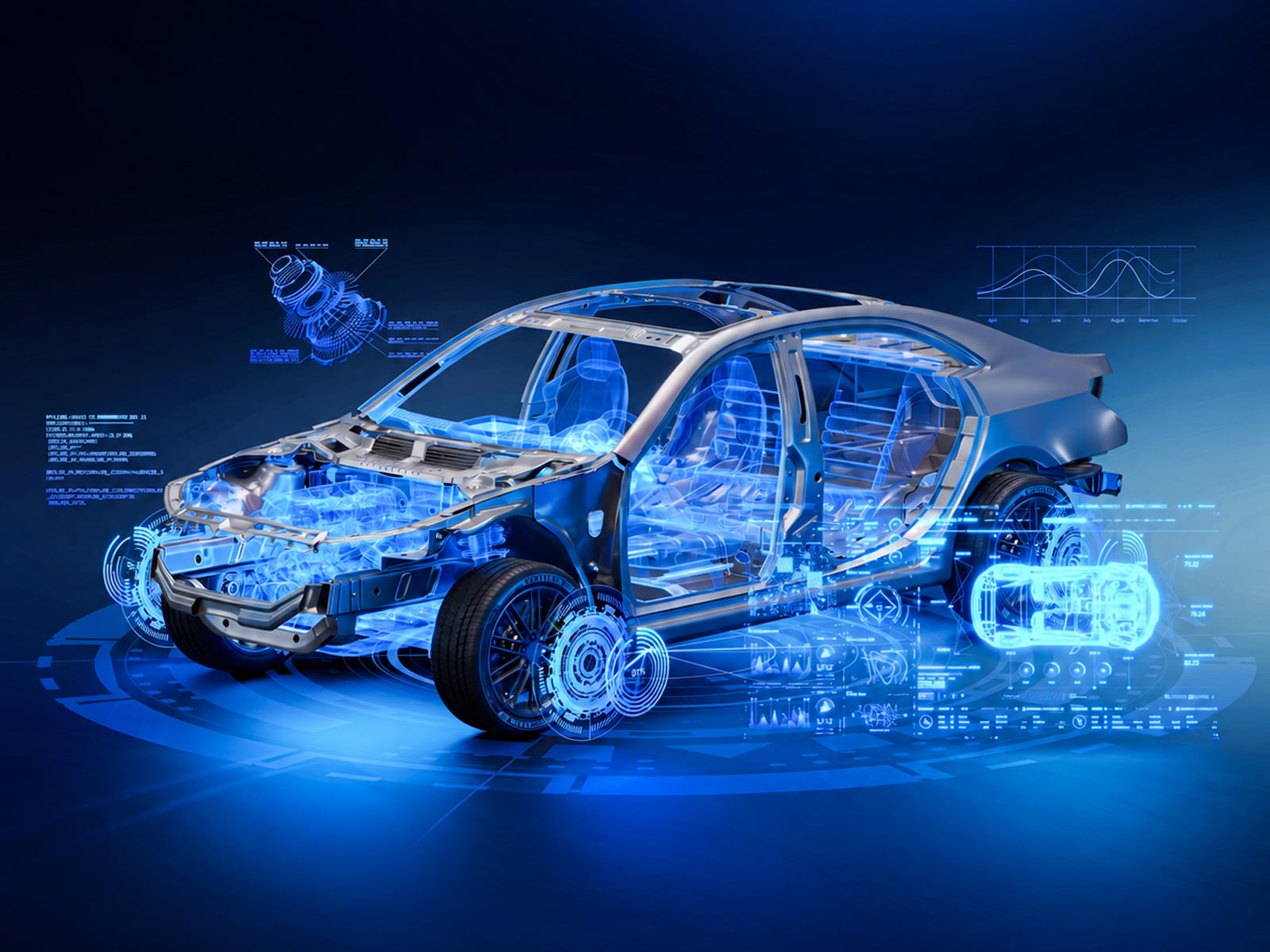 Concept illustration of new energy vehicle thermal management
