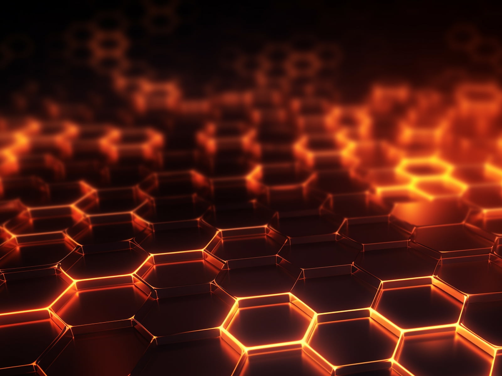 Concept illustration of graphene hexagonal lattice and thermal energy